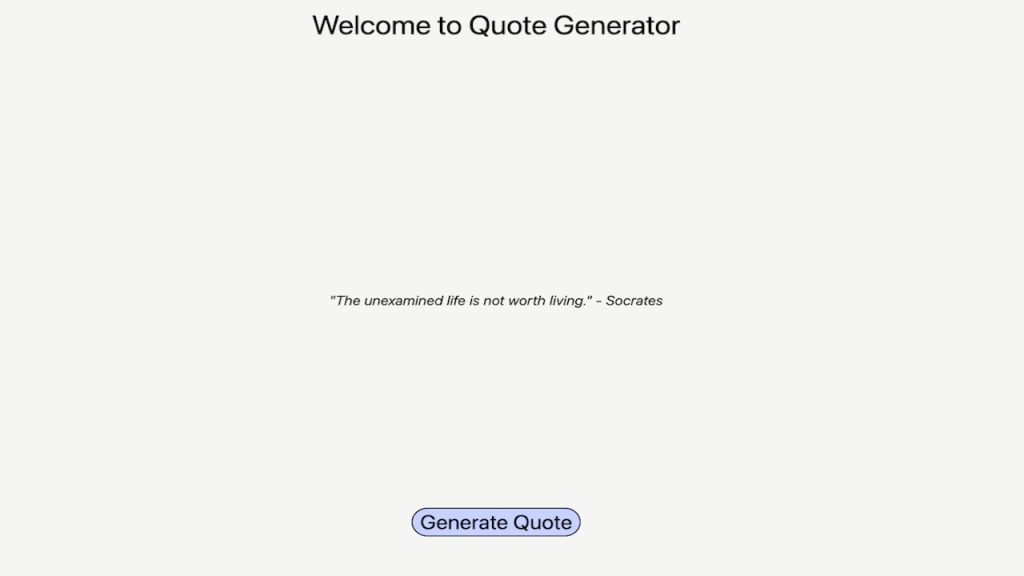 The fully working quote generator app