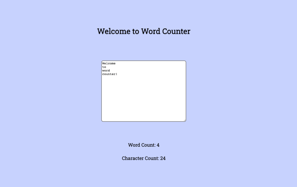 Perfectly working word counter app