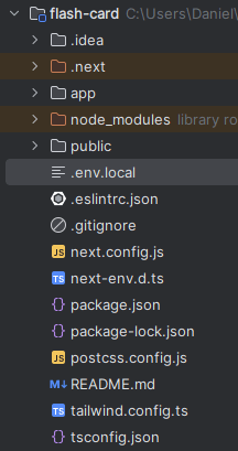 The app structure after creating .env.local
