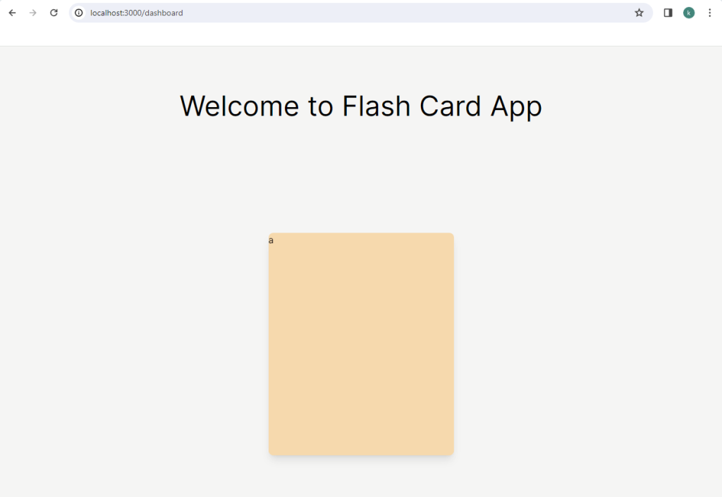 The initial UI of the Flashcard