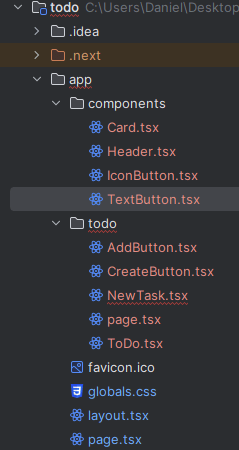 Project structure after creating TextButton.tsx