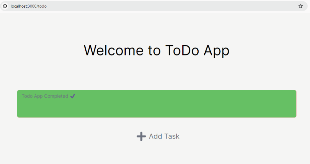 Final outcome of the Todo Application