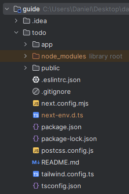 Project structure after initial creation