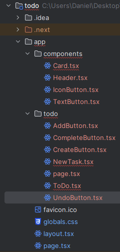 Project structure after creating UndoButton.tsx